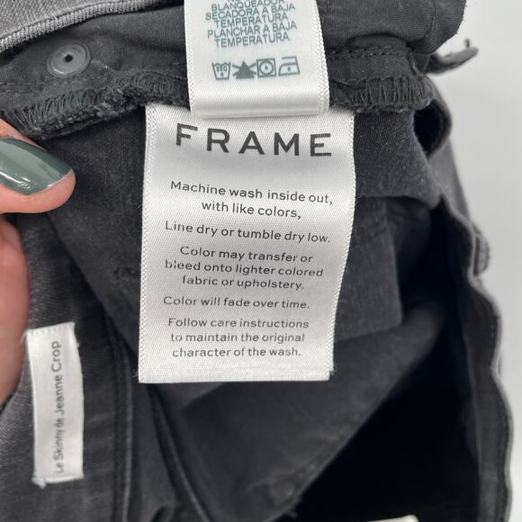 NWT Frame Le Skinny De Jeanne Crop Double Triangle Raw Hem in Tull // 24 - Picture 13 of 14